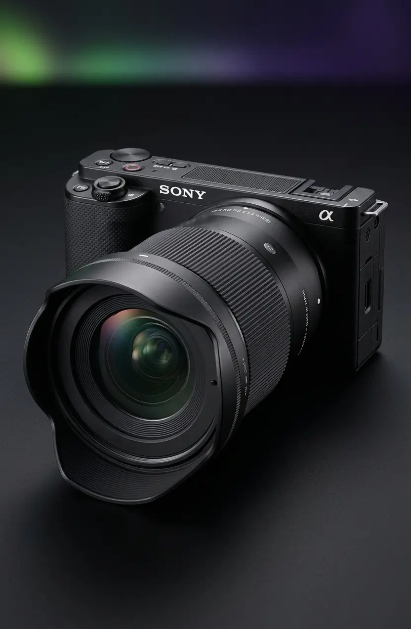 Maduber Sony ZV-E10 camera with Sigma 16mm F1.4 DC DN lens